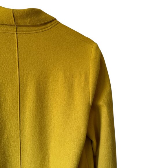 Eileen Fisher Sm Boiled Wool Cardigan Shawl Collar Open Front Pockets Mid Length - Picture 10 of 16